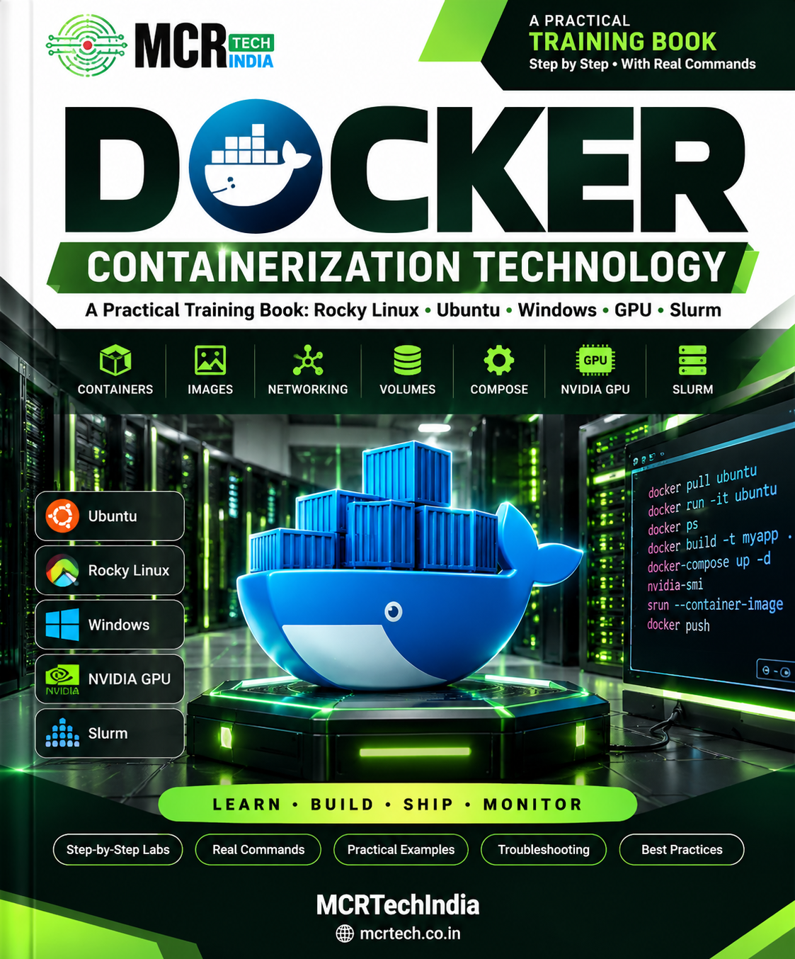 Cover of Docker Full Course & Training Book | MCR Tech India